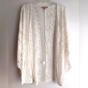 3 For $15🚨Misia Cream Lace Open Front Cardigan